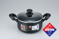 カロリースリム・マーブル両手鍋20cm／MR-3241