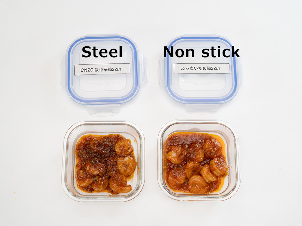There were no visible differences after cooking either.