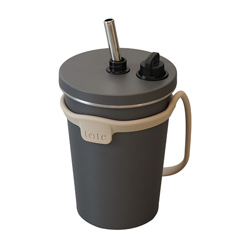 トート ストロー付2wayタンブラー320ml(チャコール)