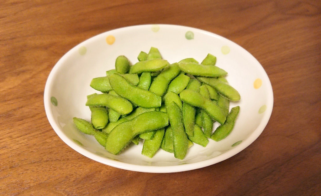 茹で上がった枝豆