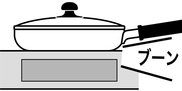 フライパンをIHクッキングヒーターで使用すると「ブーン」・「ジー」と言った音がします。