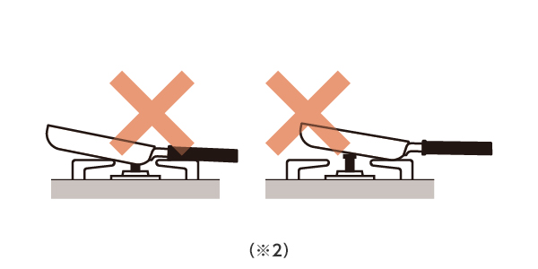 センサー付きガスコンロの上で鍋が不安定になってしまいます。