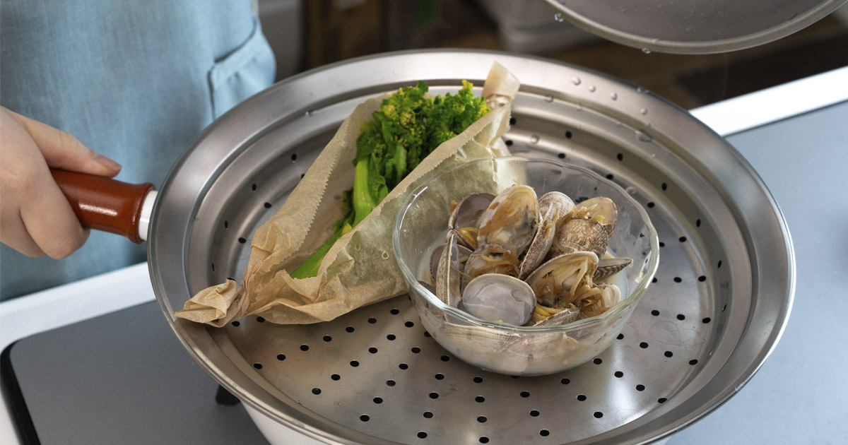 彩食庵 フライパン用蓋付蒸し台