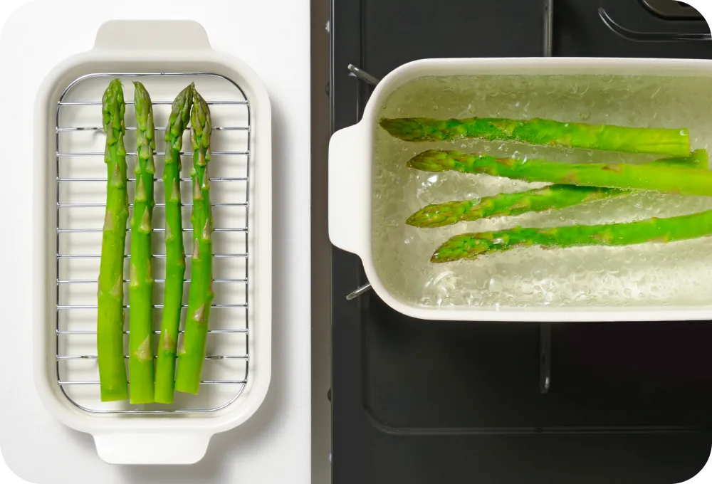 茹でものの湯切りに