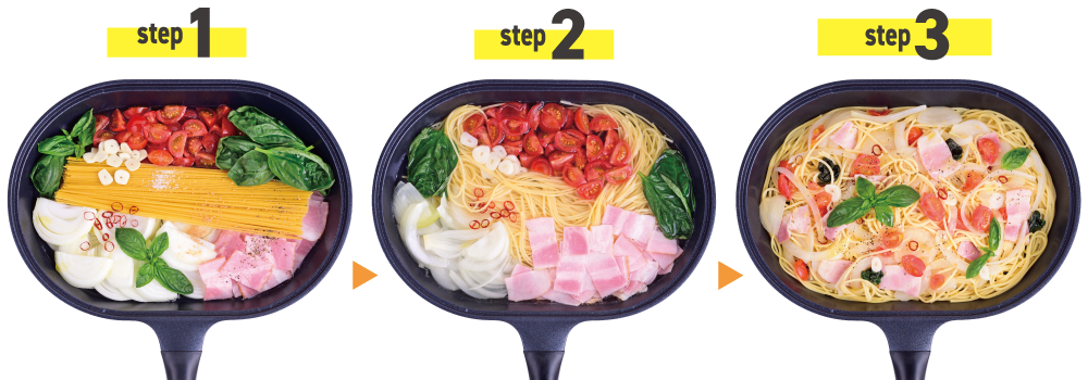 ロングパスタを折らずに丸ごと茹でることができます。