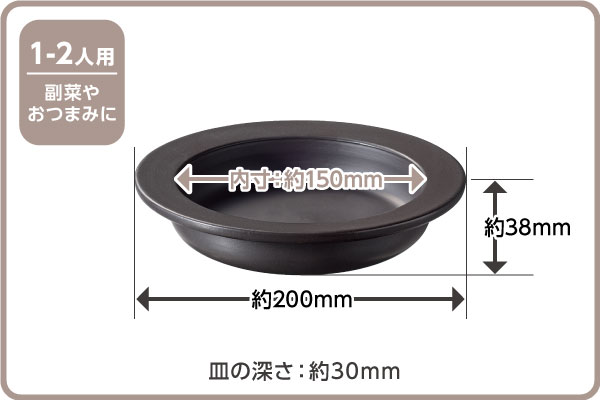 レンジで発熱する皿20cm サイズ詳細