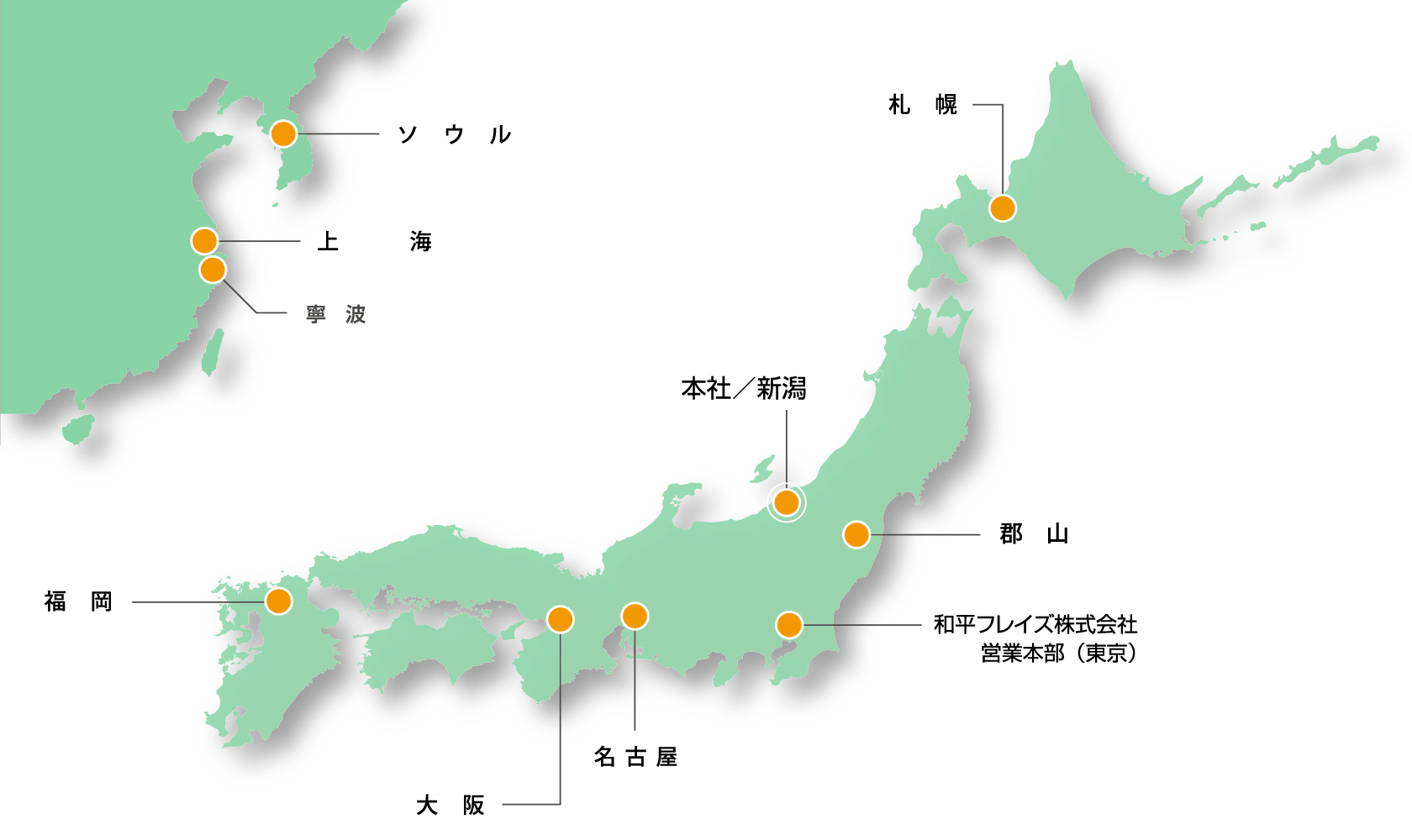 日本各地、そして海外を結び、 豊かな食生活を生み出す商品を迅速にお届けします。