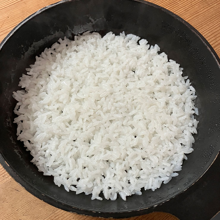 フライパン20cmで0.5合を炊飯
