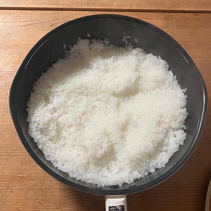 24cm深型フライパンで3合を炊飯