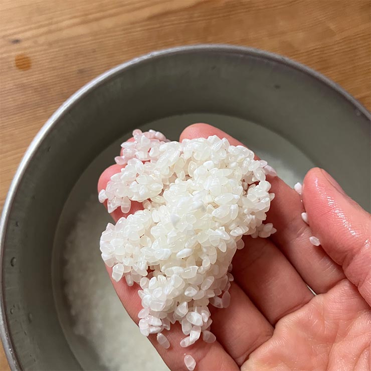 浸水前＝お米が少し透き通っている
