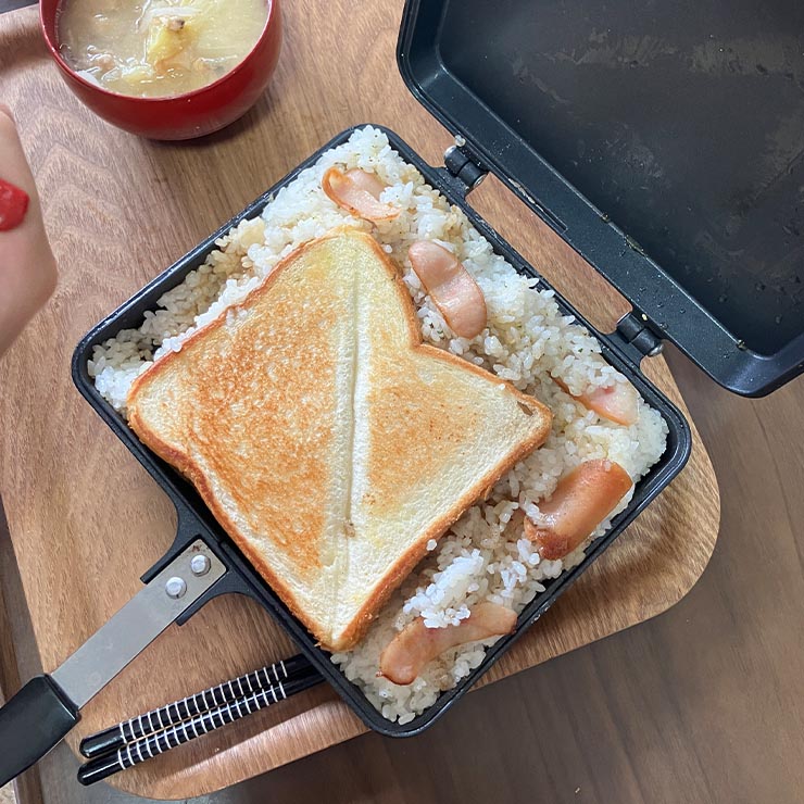 ホットサンドメーカーで実験