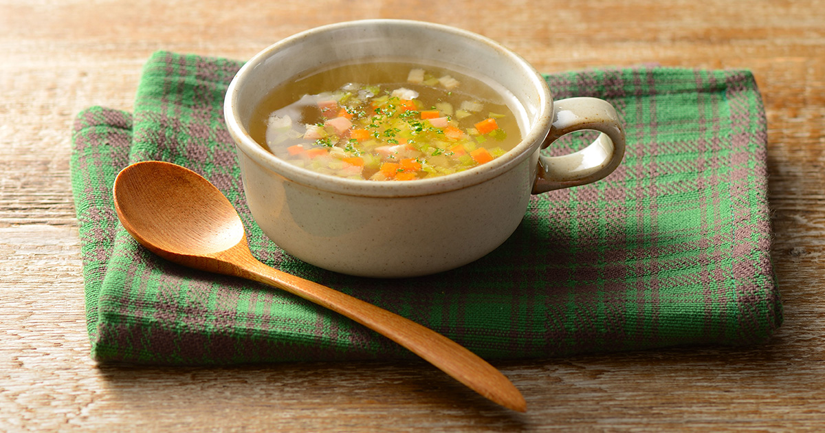 野菜キューブでスープ