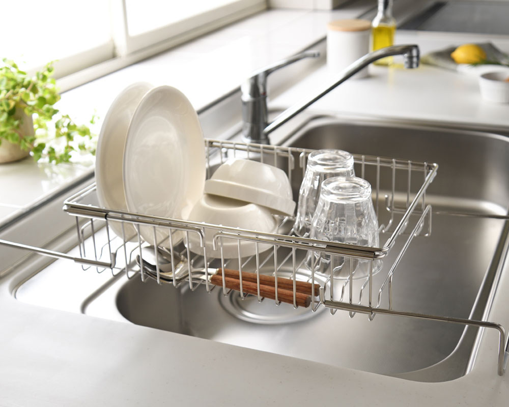 シンクオン（シンクの上に橋渡し）/シンクイン（シンクの中に橋渡し）水切りかご