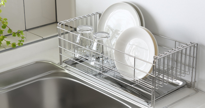 ステンレス製水切りかごの水アカの落とし方