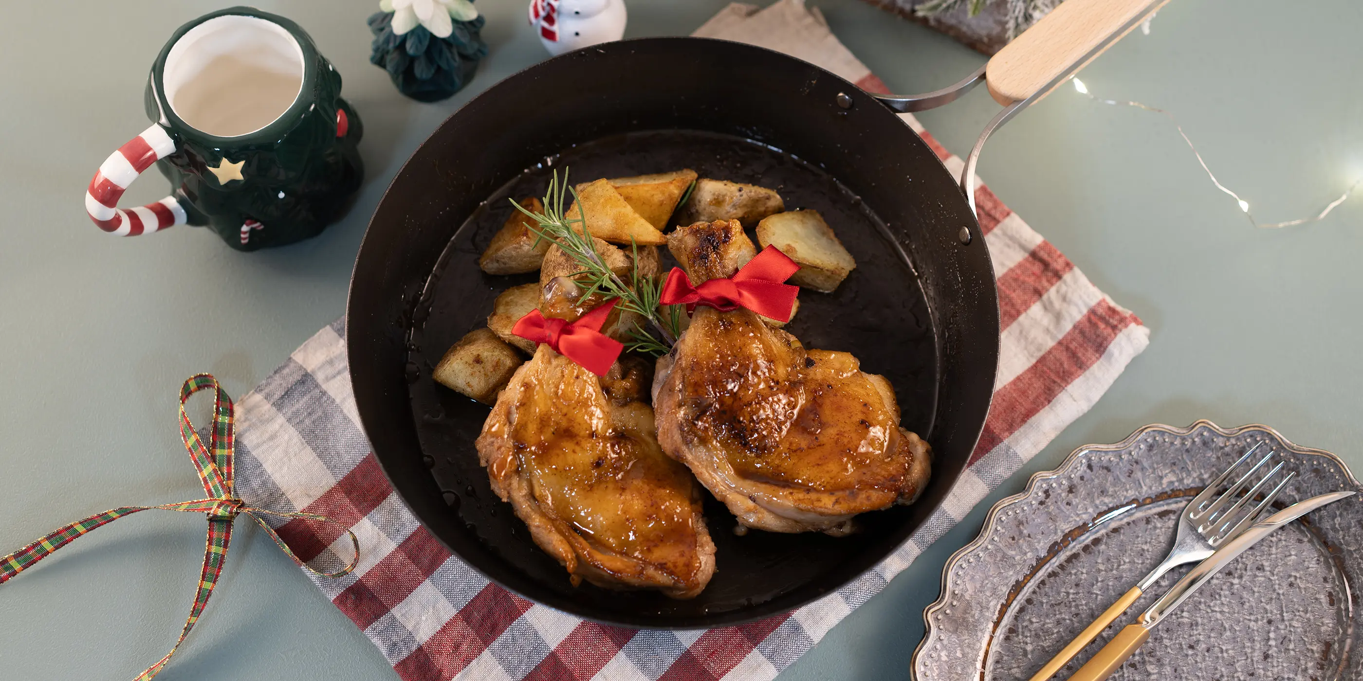 オーブン不使用！骨付きクリスマスチキン🎄✨