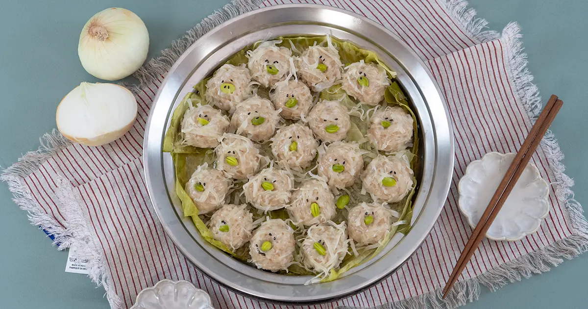 新玉ねぎの蒸ししゅうまい