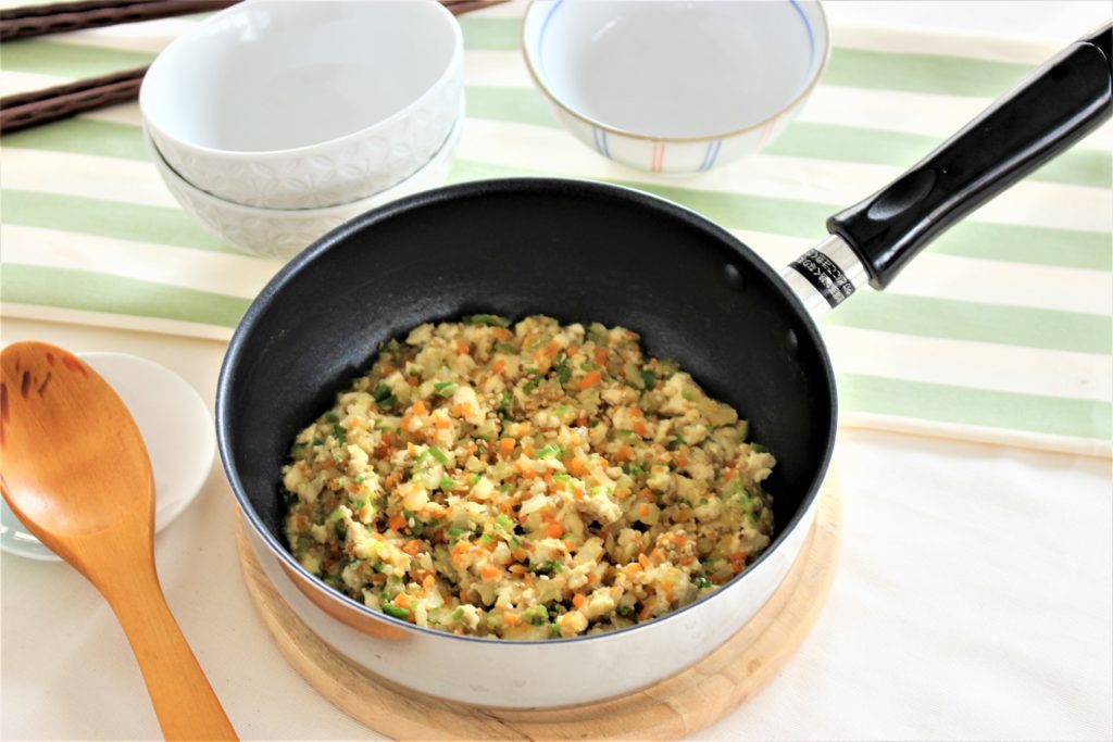 豆腐と彩り野菜のしっとりふりかけ完成図