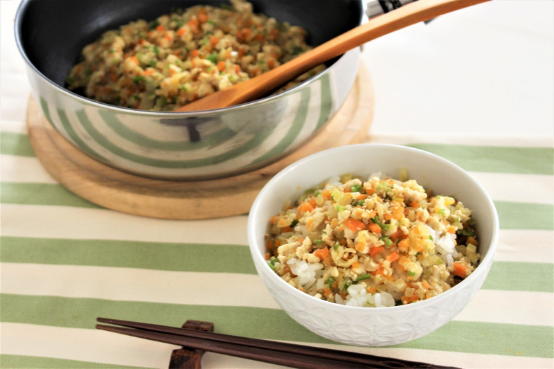 豆腐と彩り野菜のしっとりふりかけ完成図