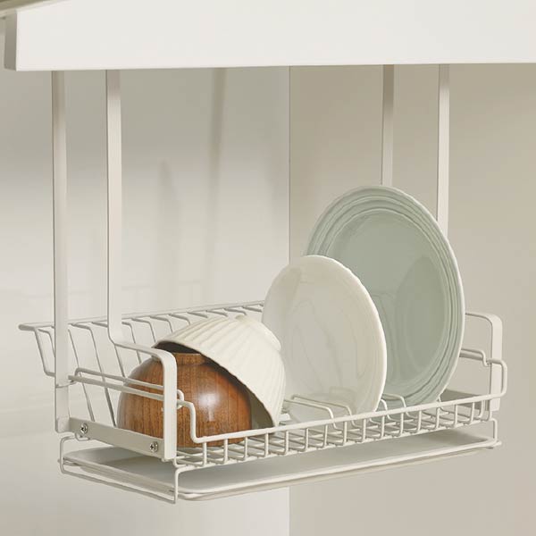 お皿を立てて置けるので水切れが良く、スペースも有効活用できます。耐荷重約3kg。