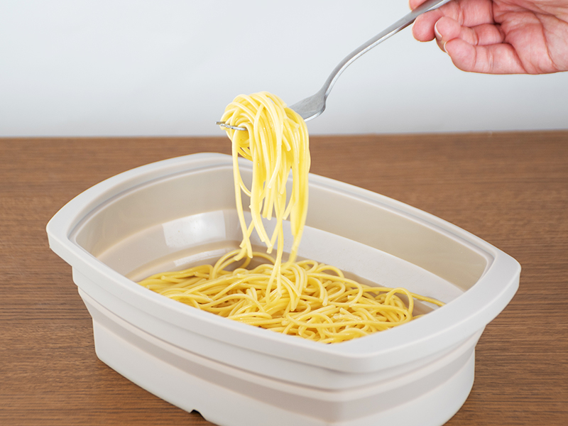 シリコンスチーマーを使ったパスタ